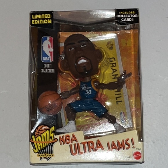1999 NBA ULTRA JAMS! DETROIT PISTONS GRANT HILL  LIMITED Heads Up Bobblehead - Picture 4 of 8